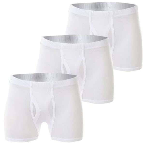 Dice Cotton Under Short Set For Men, 3 Pieces - White
