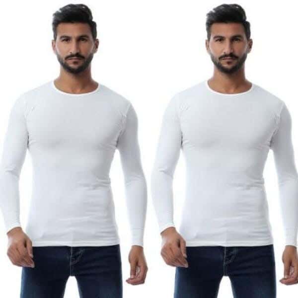Dice Cotton Undershirts Set For Men, Two Pieces - White