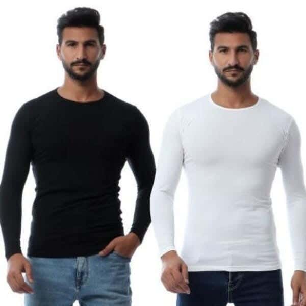 Dice Cotton Undershirts Set For Men, Two Pieces - Multicolor