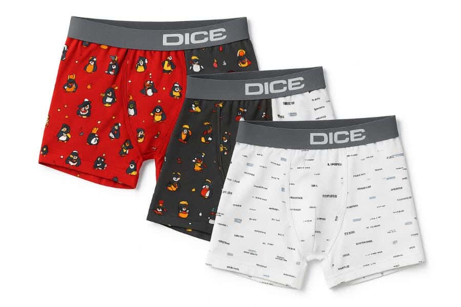 Dice Cotton Boxer Set For Boys, 3 Pieces - Multicolor