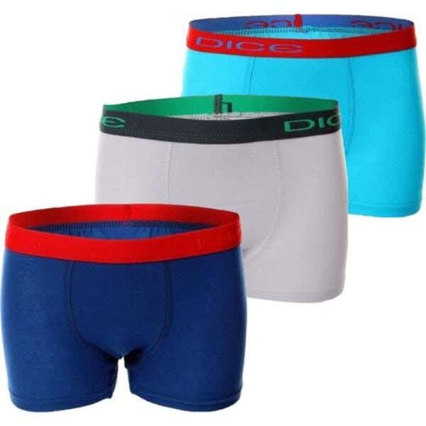 Dice Cotton Boxer Set For Boys, 3 Pieces - Multicolor