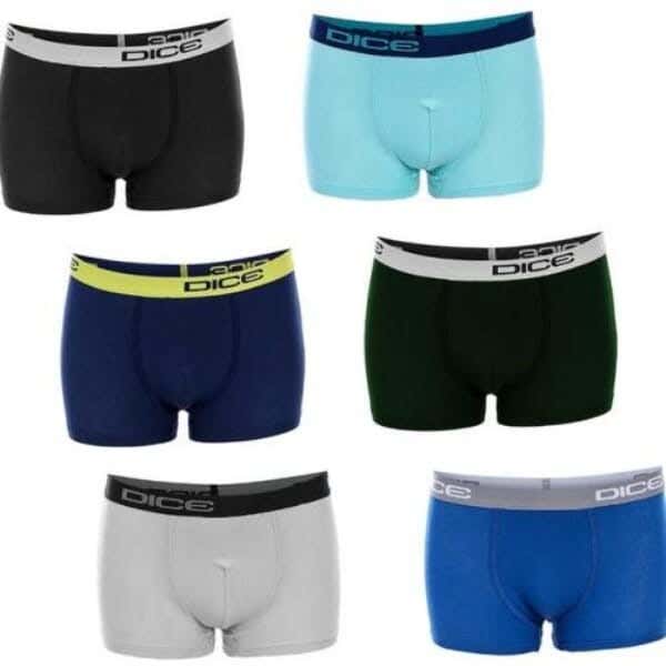 Dice Cotton Boxer Set For Boys, 6 Pieces - Multicolor