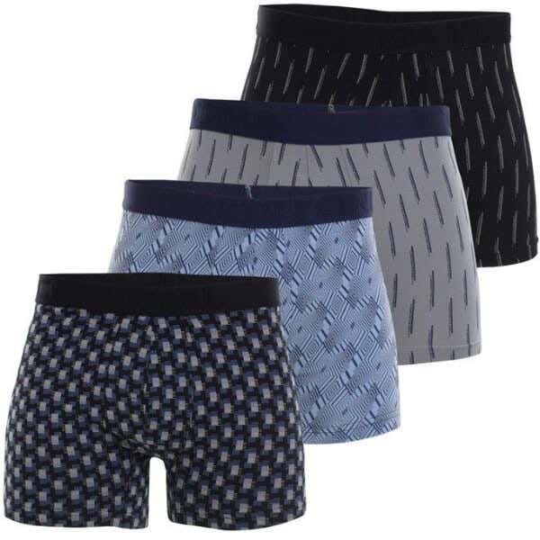 Cottonil Cotton Boxer Set For Men, 4 Pieces - Multicolor