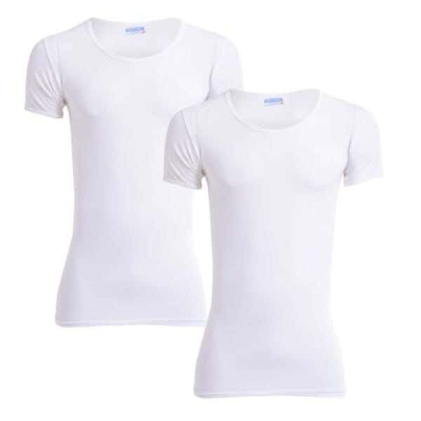 Cottonil Cotton Undershirts Set For Men, Two Pieces - White