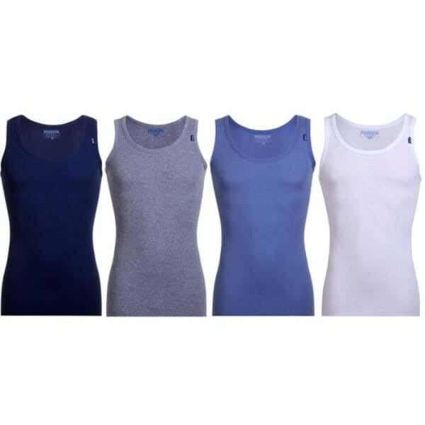 Cottonil Cotton Tank Top Set For Men, 4 Pieces - Multicolor