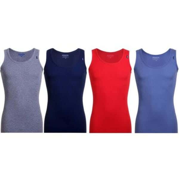 Cottonil Cotton Tank Top Set For Men, 4 Pieces - Multicolor
