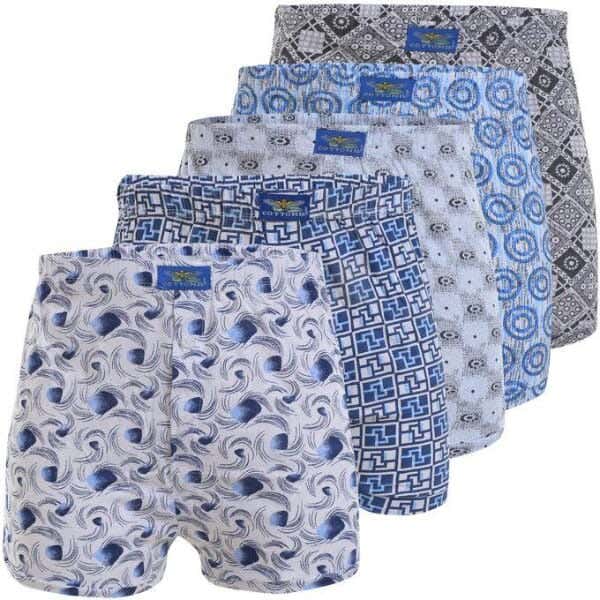 Cottonil Cotton Boxer Set For Men, 5 Pieces - Multicolor