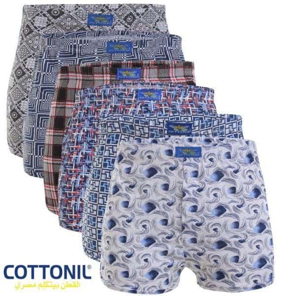 Cottonil Cotton Boxer Set For Men, 6 Pieces - Multicolor