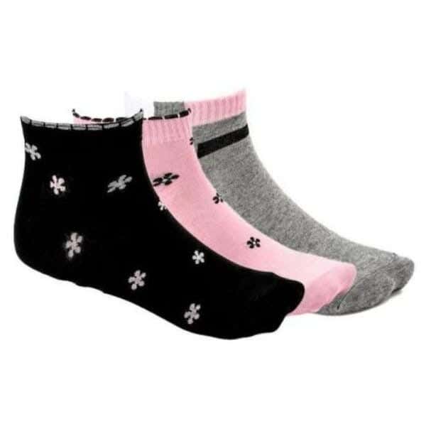 Dice Cotton Sock Set For Unisex, 3 Pieces, One Size - Multicolor