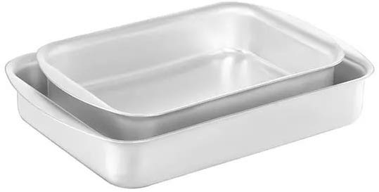 Al-Ahram Aluminum Oven Casserole Set, 2 Pieces - Silver