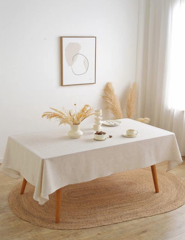 Soft Linen Tablecloth, 150×150 cm - Beige