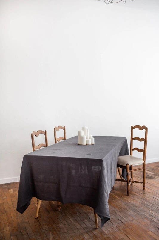 Soft Linen Tablecloth, 150×150 cm - Grey