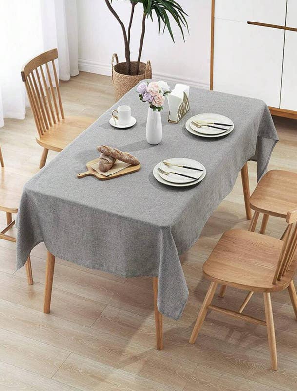 Linen Tablecloth, 150×150 cm - Grey