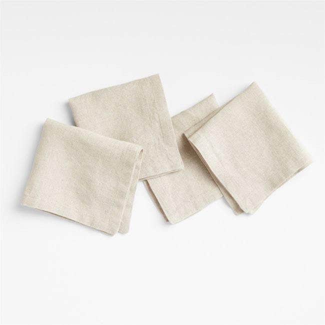Soft Linen Table Napkin Set, 6 Pieces, 40×40 cm - Beige