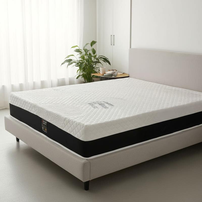 American House cotton mattress, interconnected springs, 25x100x190 cm - White