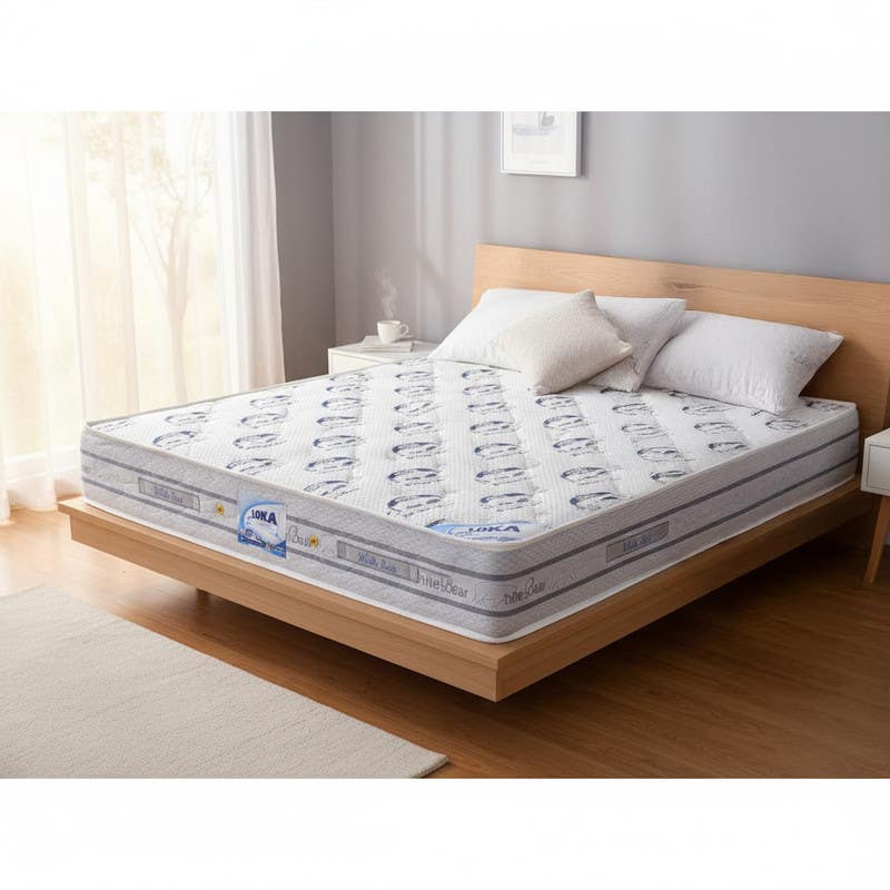 White Bear Mattress, Connected Springs, 30x100x190 cm - White