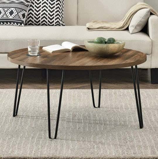 Mdf Wood Center Table,80×80×45 Cm - Black Brown