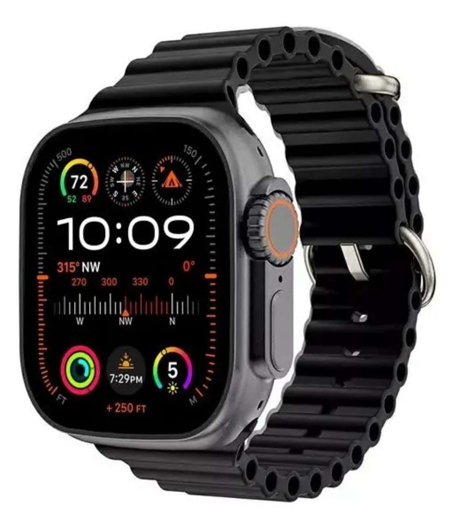 T1000 Ultra Smart Watch, 1.99 Inch - Black
