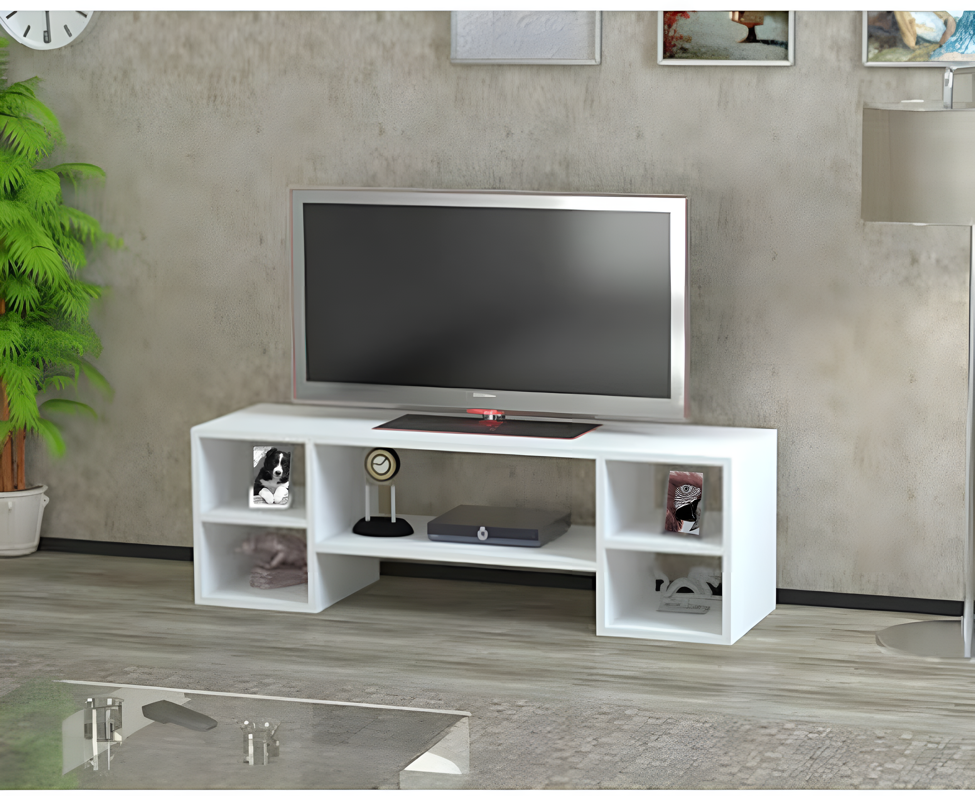 MDF Wooden Tv Table, 40×100×30 Cm - White