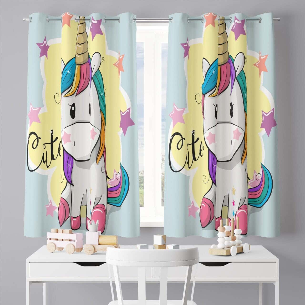 Velvet Children'S Room Curtain, 2 Pieces, 200×280 Cm - Multicolor