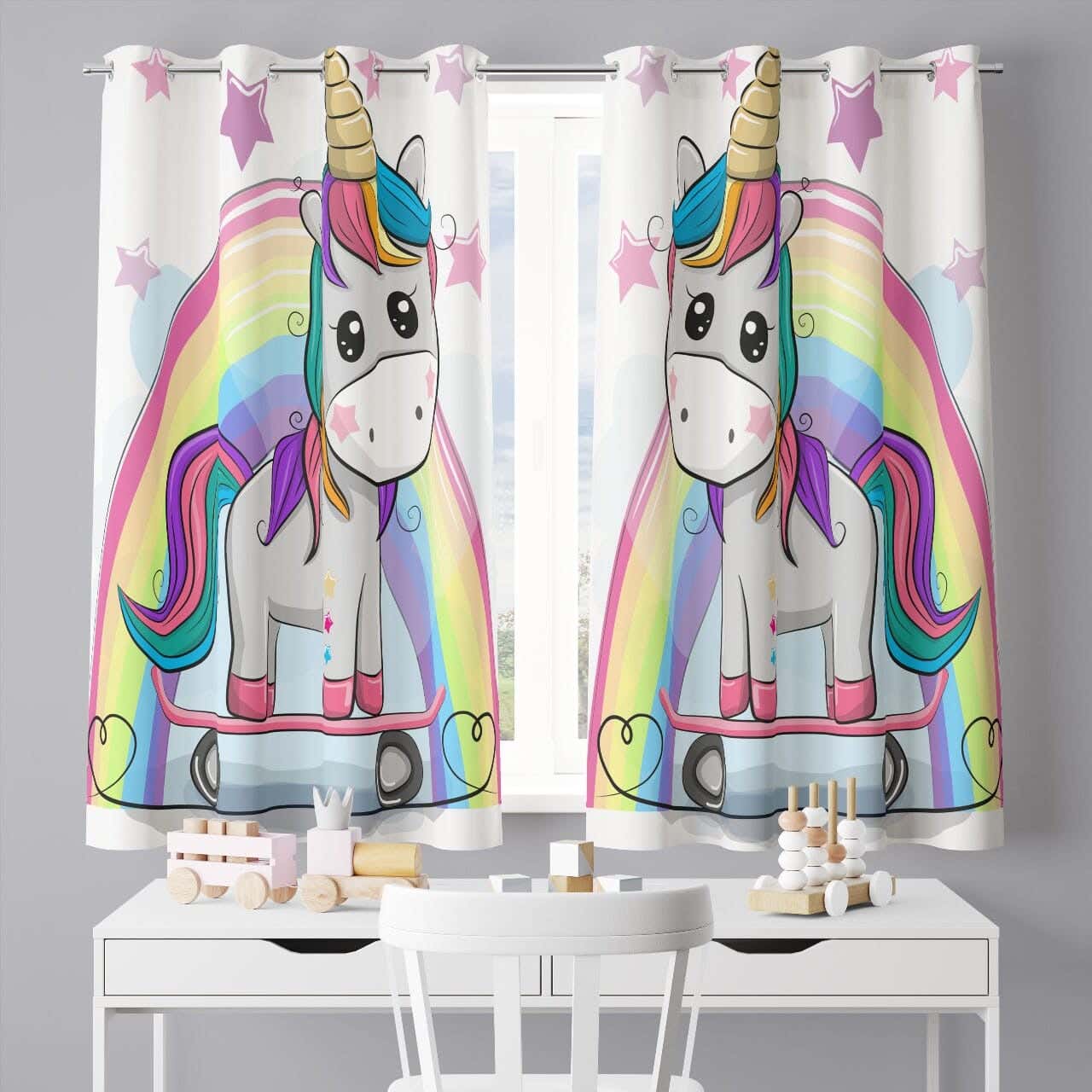 Velvet Children'S Room Curtain, 2 Pieces, 200×280 Cm - Multicolor