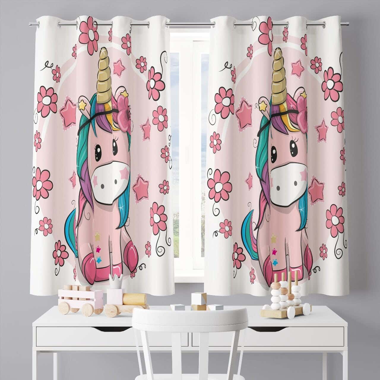 Velvet Children'S Room Curtain, 2 Pieces, 200×280 Cm - Multicolor