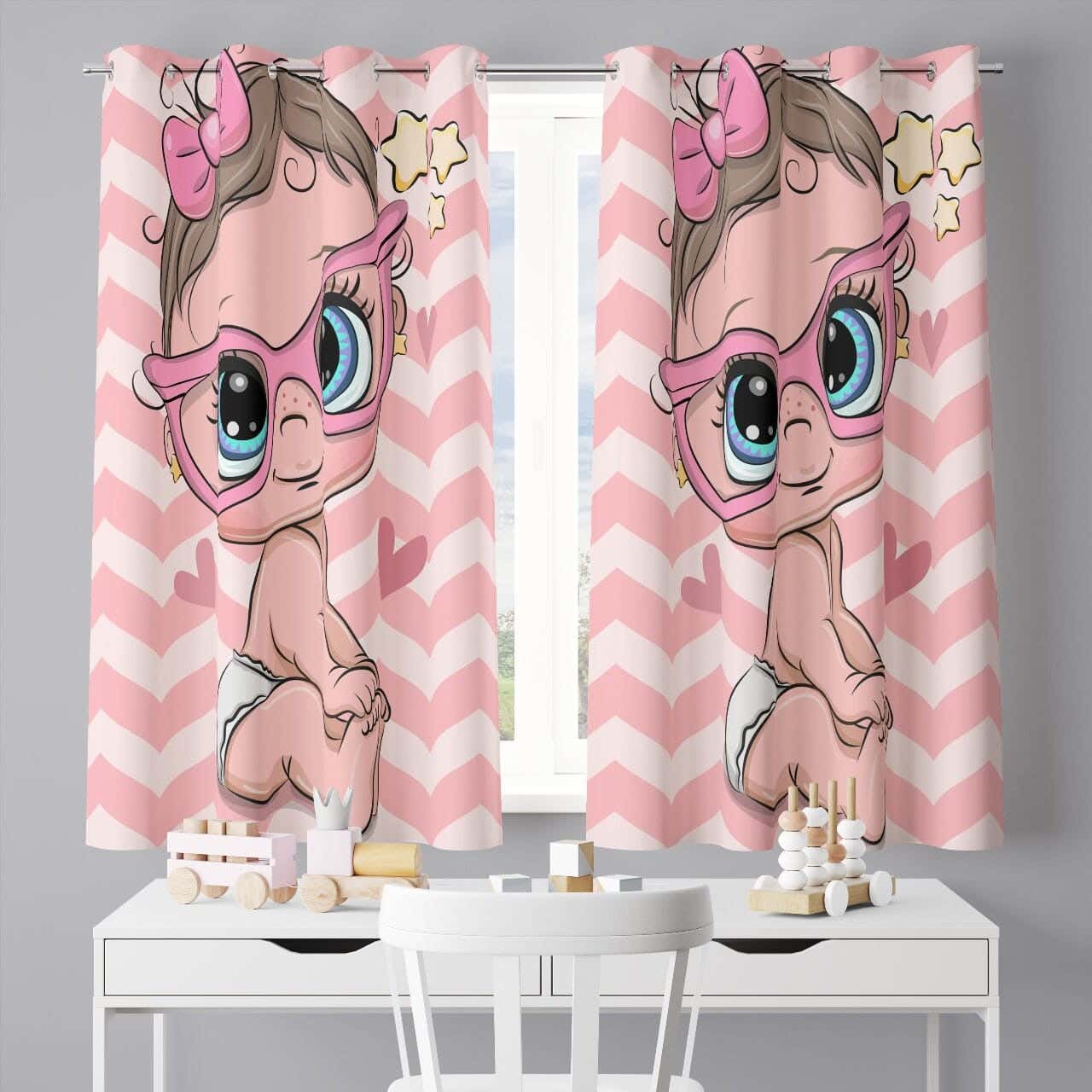 Velvet Children'S Room Curtain, 2 Pieces, 200×280 Cm - Multicolor