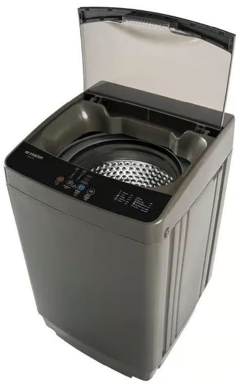 Fresh FTM-8S Top Loading Washing Machine, 8 Kg - Silver