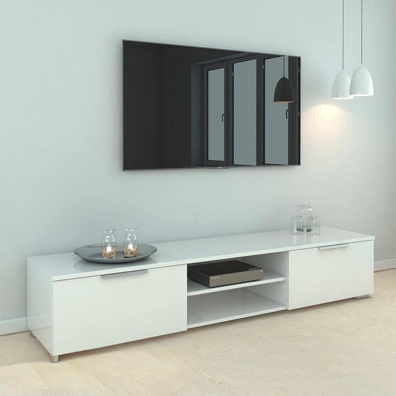 MDF TV table, 160 x 30 x 45 cm - White