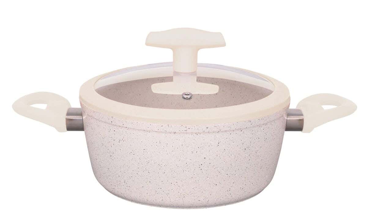AAOne Granite Pot, Piece with Lid, 20 cm - Beige