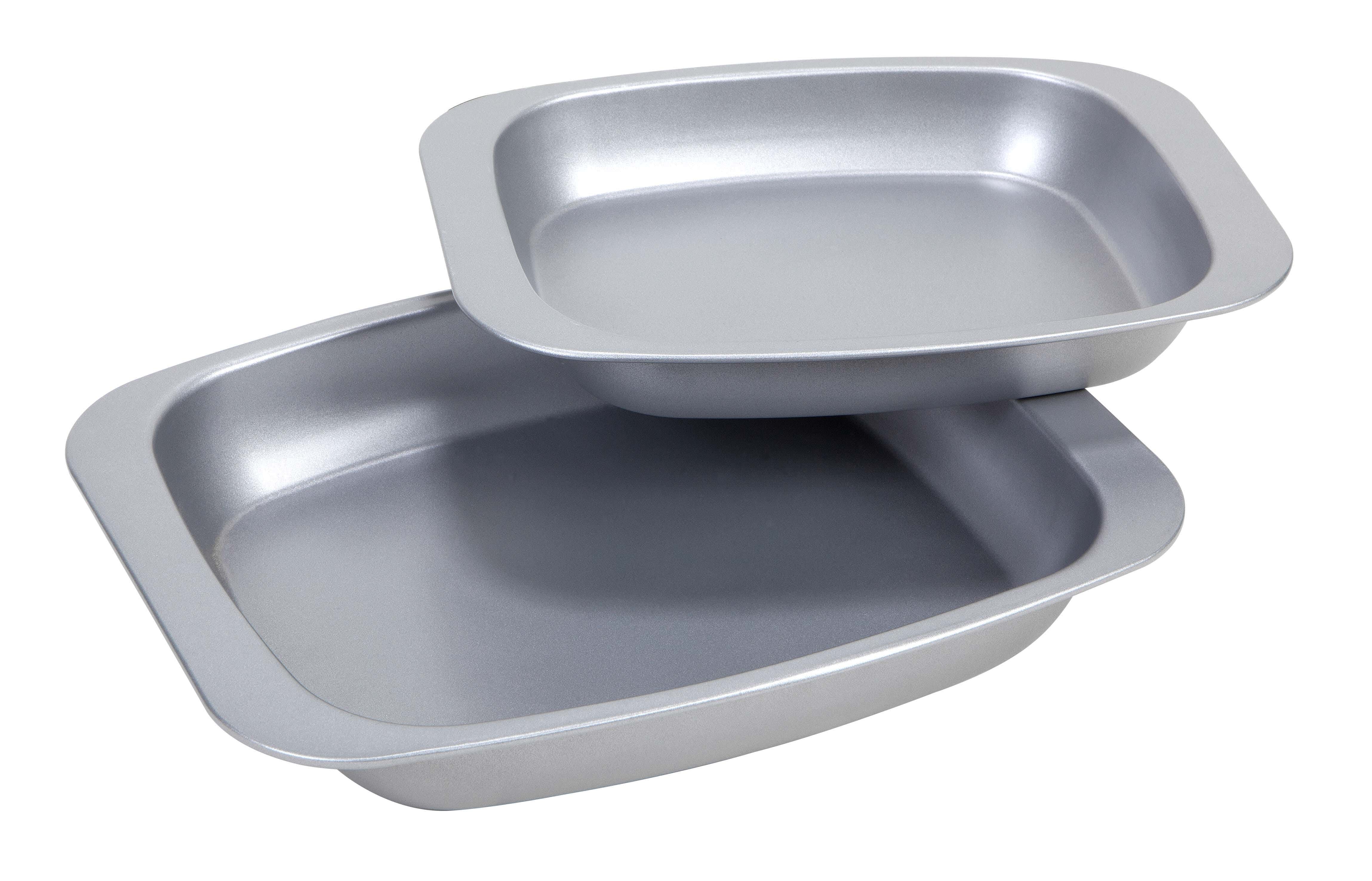 Aya Awan Carbon Steel Tray Set, 2 Pieces - Silver