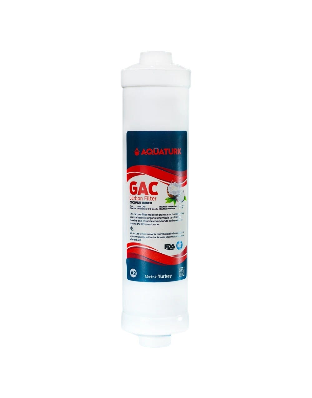 Aquaturk Compact Water Filter Cartridge (GAC), 2Nd Stage - White