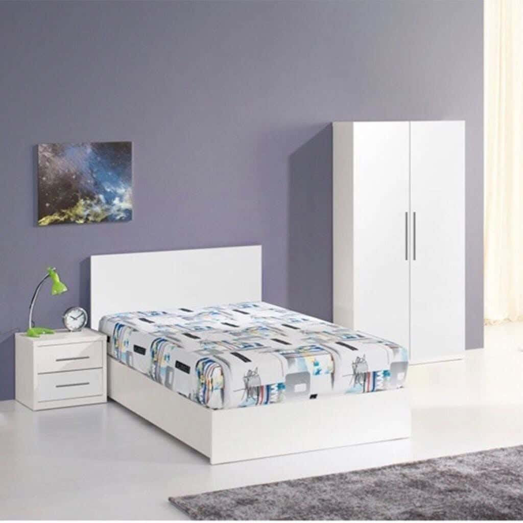 Full Bedroom, 3 Pieces, MDF - White