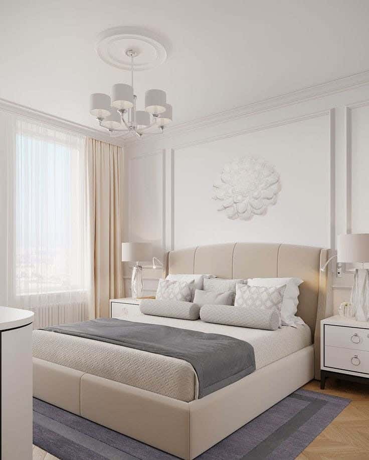 Muski Wood + Mdf Bed With Hammer Velvet Fabric, 120×160×200 Cm - Light Beige
