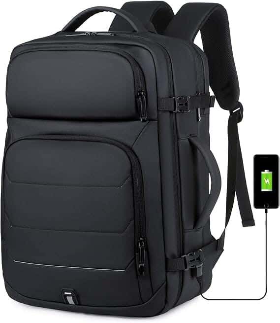 Traveler's Backpack, Laptop Bag, Expandable - Black