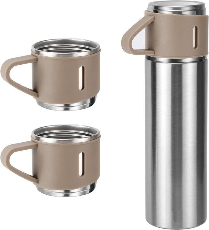 Stainless Steel Thermos, 500 Ml - Brown