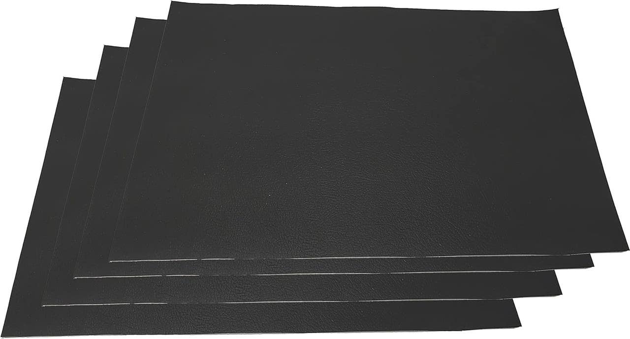 Self Adhesive Faux Leather Tape, 20 x 35 cm, 4 Pieces - Black