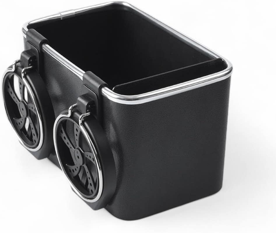 Car Storage Box Cup Holder Foldable - Black
