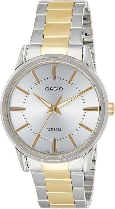 Casio Analog Dress Watch For Unisex, Stainless Steel Strap - Silver Gold