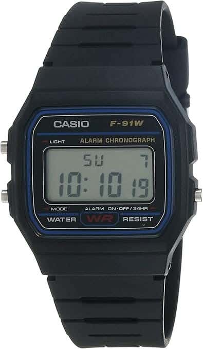 Casio Digital Casual Watch For Men, Rubber Strap - Black