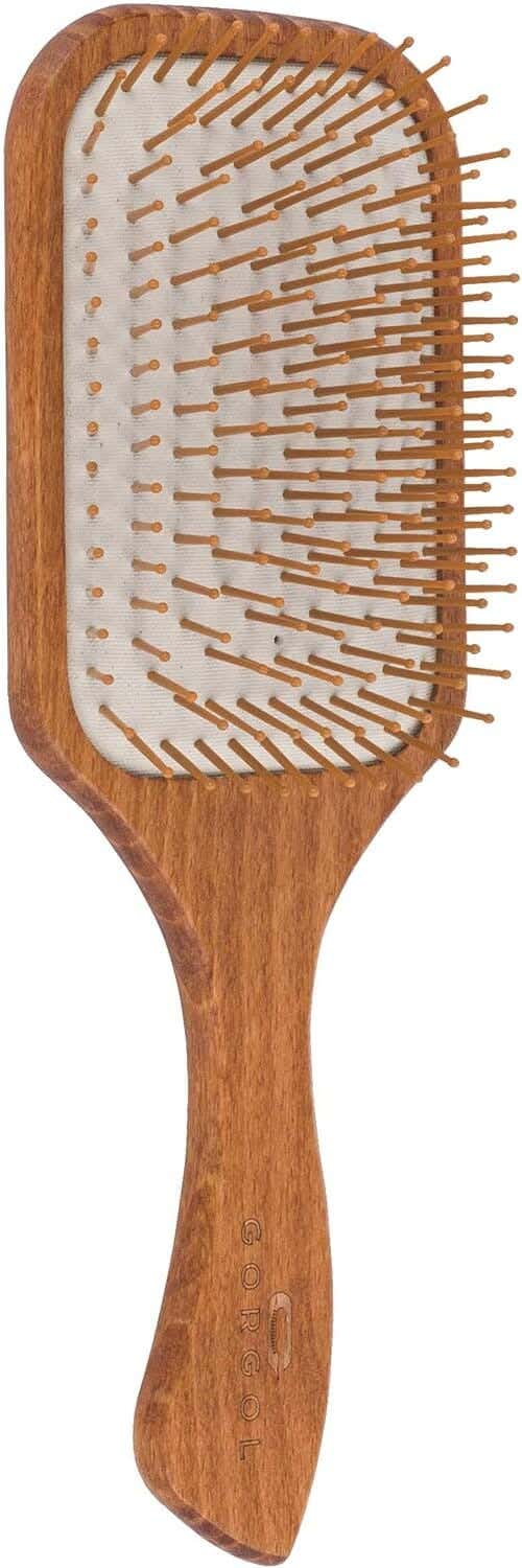 Square Wooden Hair Brush, For All Hair Types - Beige