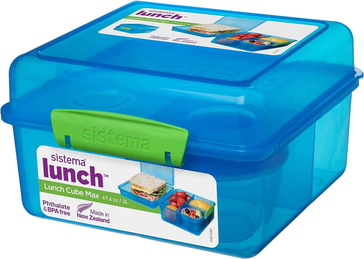 Sistema Plastic Food Container, 2 Liters - Blue