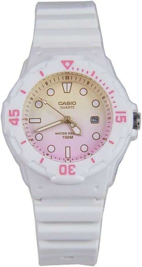 Casio Analog Watch For Girls, Rubber Strap - White