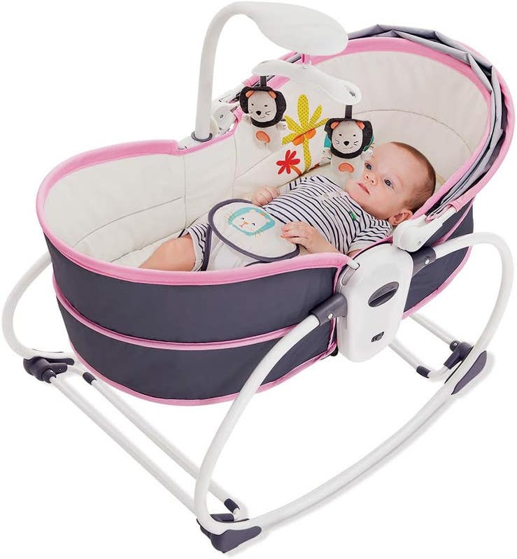 Baby Rocking Chair With Hanging Toys - Multicolor