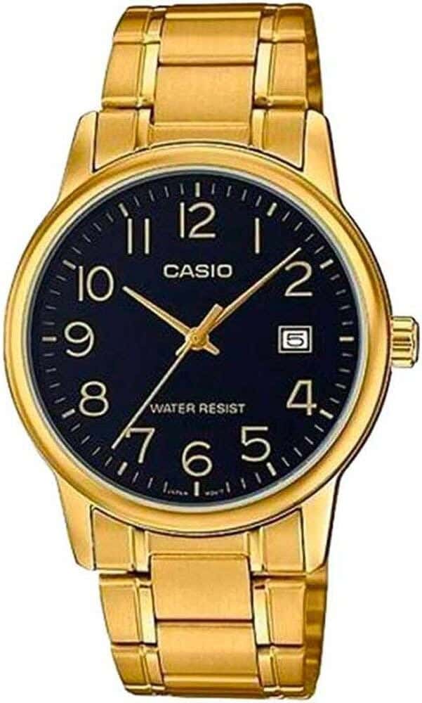 Casio Analog Casual Watch For Men, Stainless Steel Strap - Gold Black