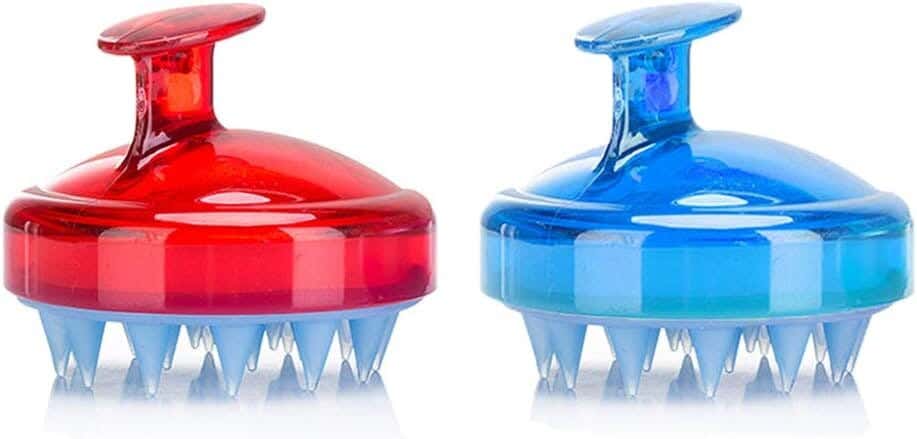 Invoda Bath Massage Brush Set, Multi-Functional for Pets, 2 Pieces - Blue Red
