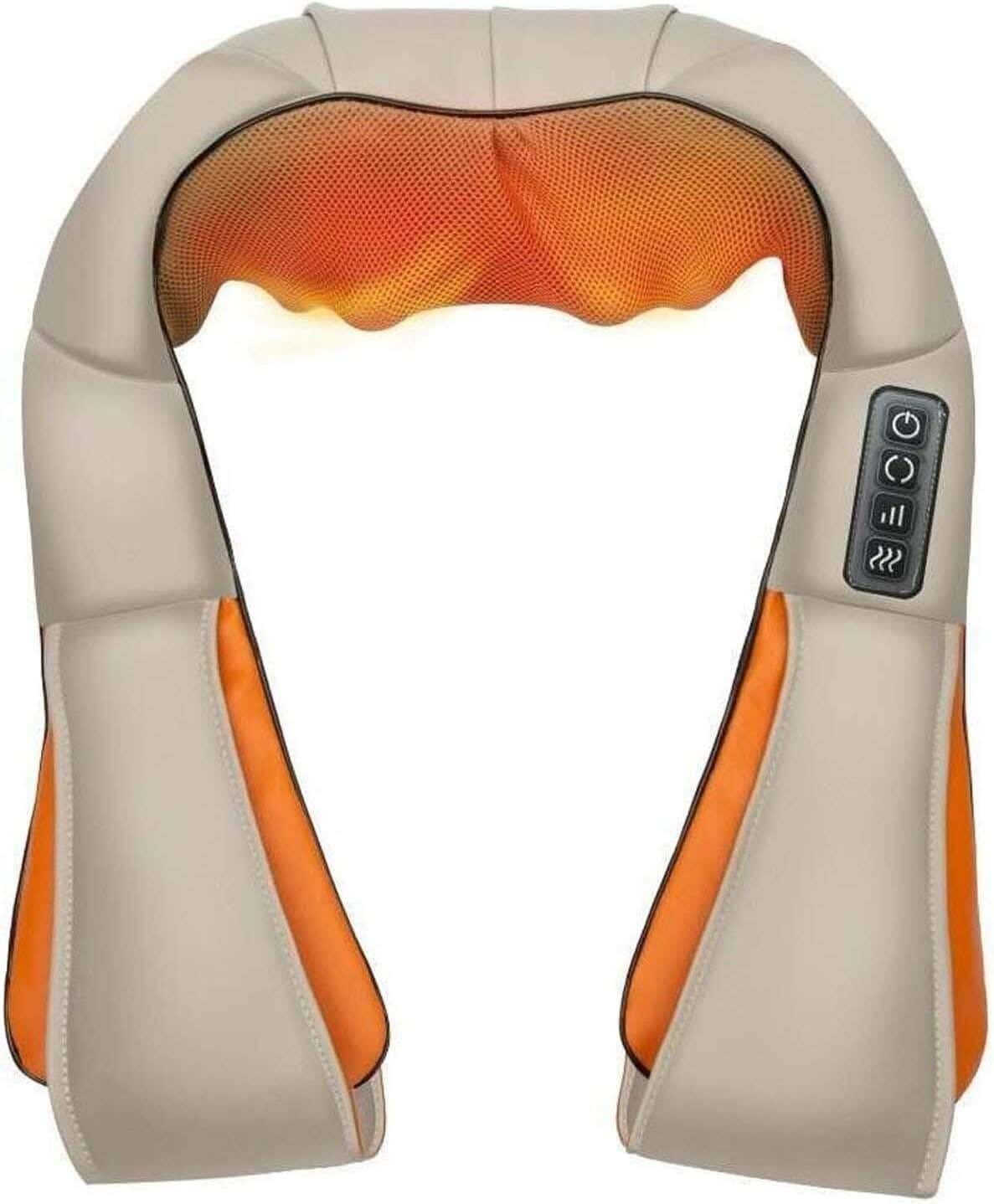 Massage pillow for neck and shoulder - orange beige