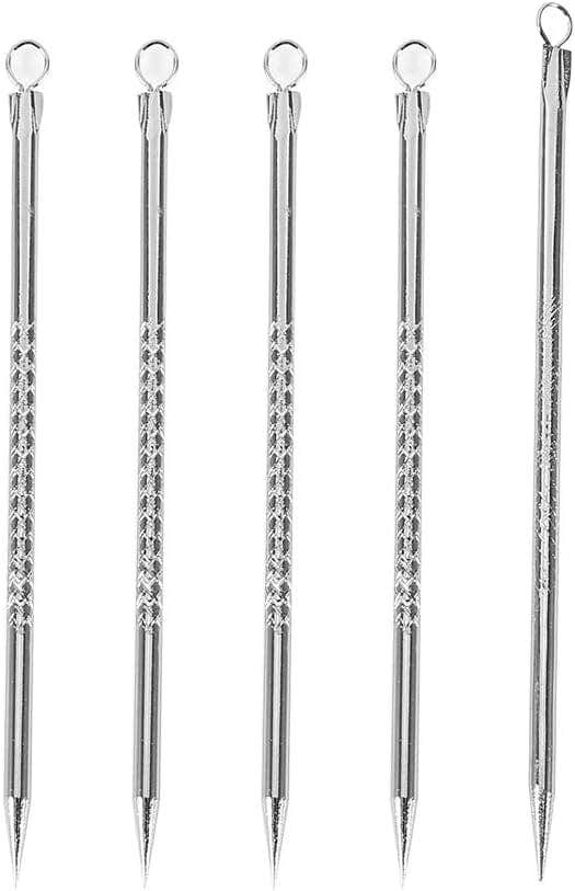 Zetiling Blackhead and Pimple Removal Tool, 5 Pieces - Silver