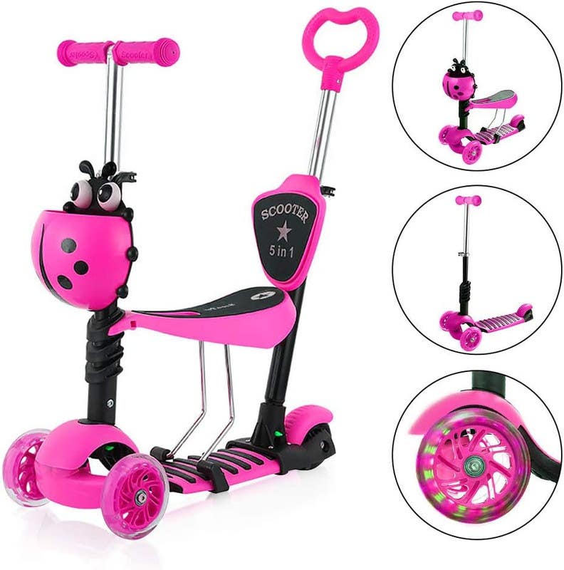 Dripex Kids Scooter, 5x1 Multifunctional - Pink