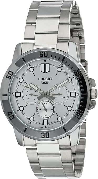 Casio Analog Dress Watch For Men, Stainless Steel Strap - Silver